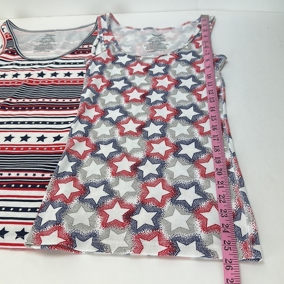 Faded Glory Must Have Tank Top Stars Stripes July 4th Medium (8-10) Bundle of 2 - Picture 5 of 8